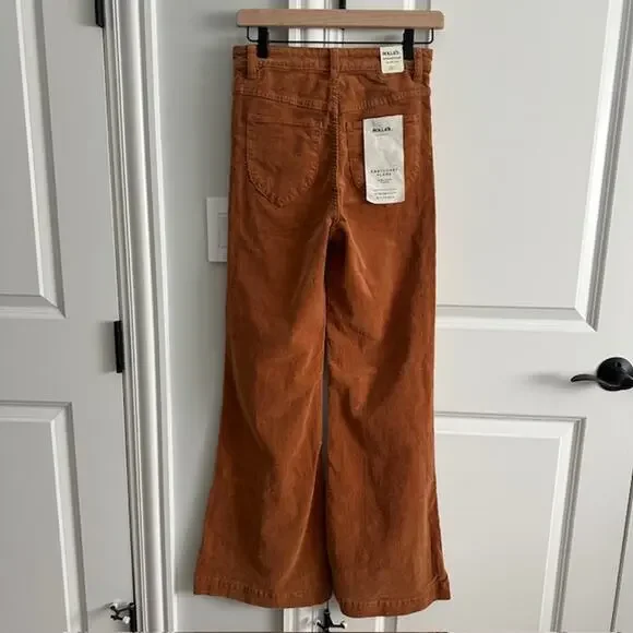 Rolla's NWT Eastcoast Flare High Rise Corduroy Pants Size: 28 Color: Tan - Picture 6 of 12
